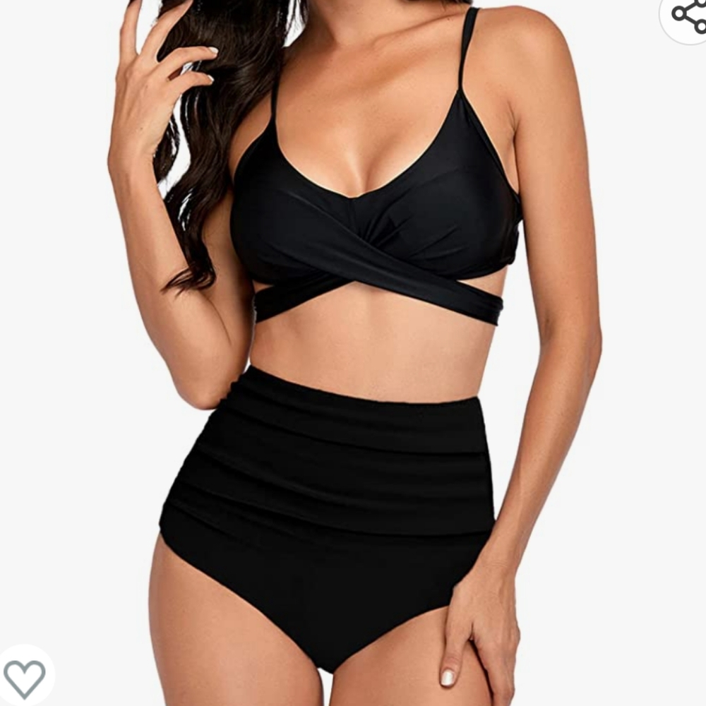 2/$35 - Summer Mae 2 Peice Bikini High Waisted bottoms Bandage Wrap Top
